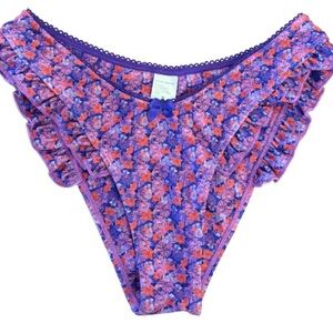 Strawberry Milk Mob Purple Floral Bikini Bottom